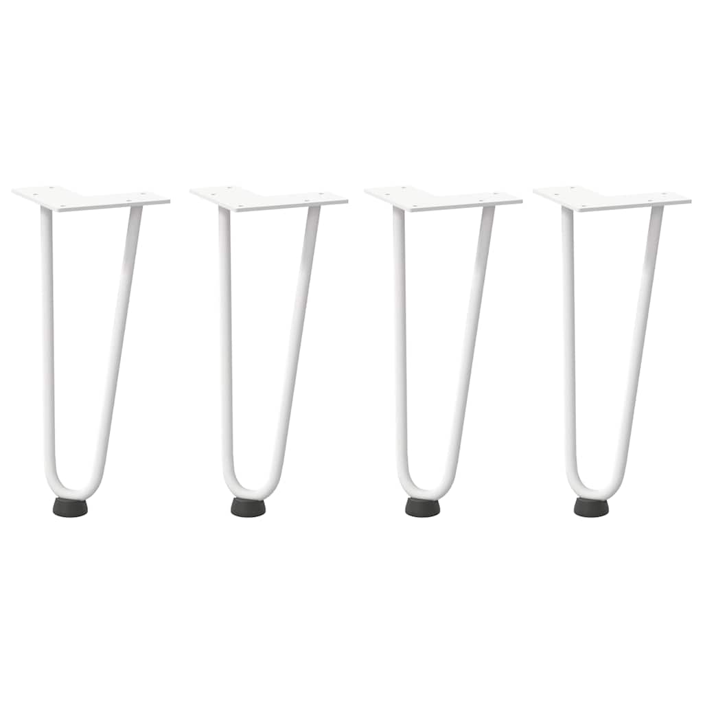 Vidaxl haarnadelpoten voor salontafel 4 st 30 cm massief staal wit