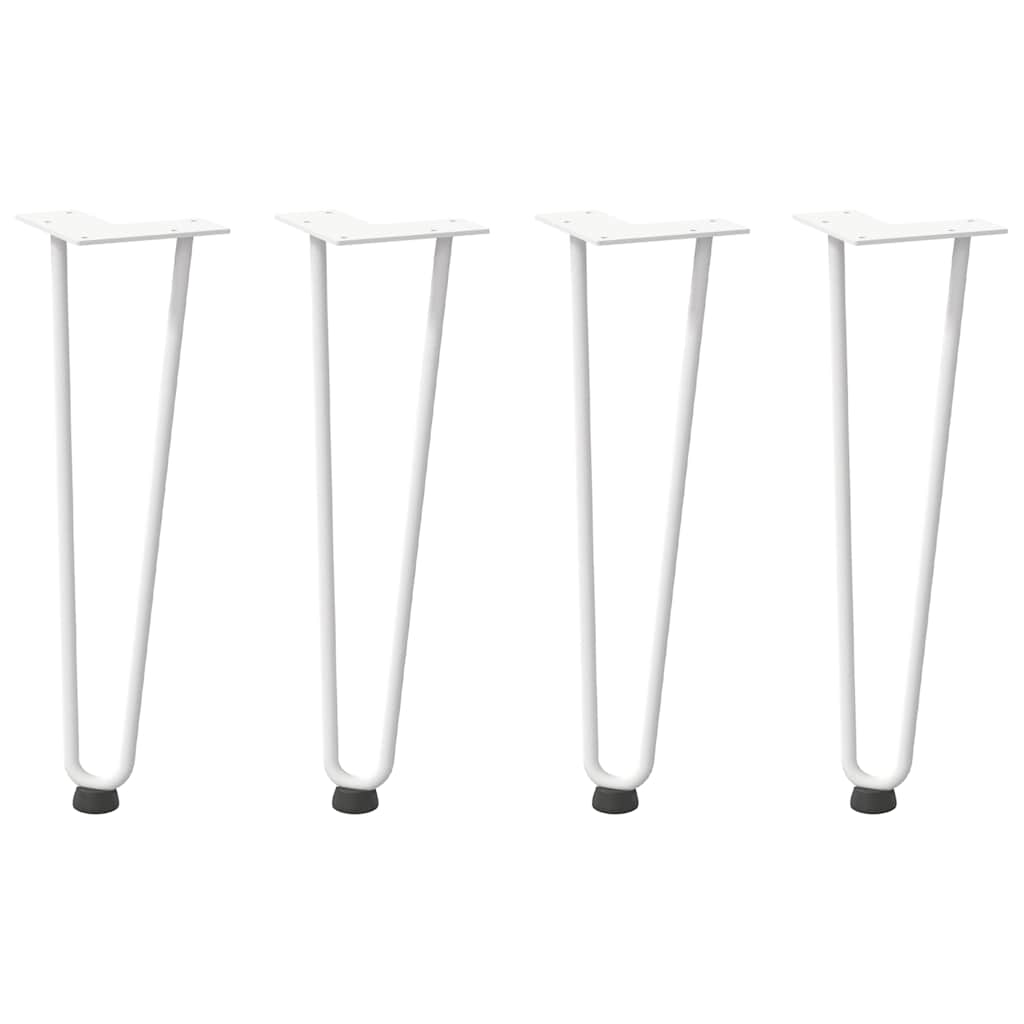 Vidaxl haarnadelpoten voor salontafel 4 st 42 cm massief staal wit