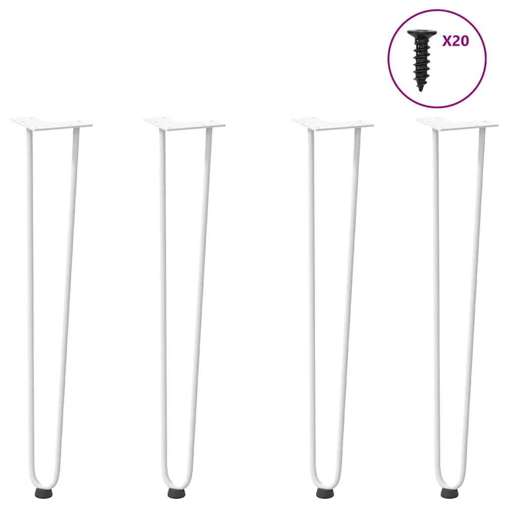 Vidaxl haarnadelpoten voor console tafel 4 st 72 cm massief staal wit