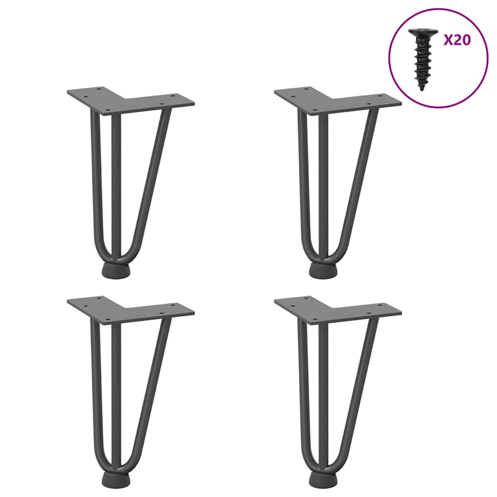 Vidaxl haarnadelpoten voor salontafel 4 st 20 cm antracietkleurig