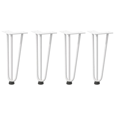 Vidaxl haarnadelpoten voor salontafel 4 st 30 cm massief staal wit