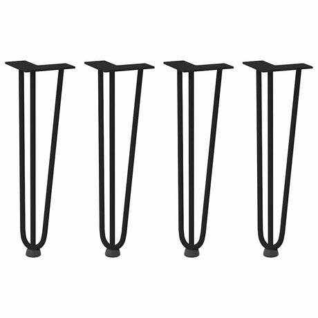 Vidaxl haarnadelpoten voor salontafel 4 st 42 cm massief staal zwart