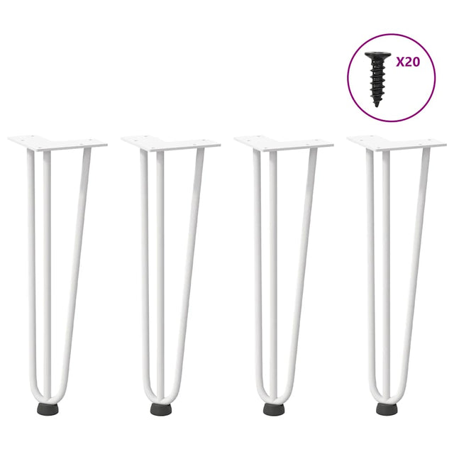 Vidaxl haarnadelpoten voor salontafel 4 st 42 cm massief staal wit