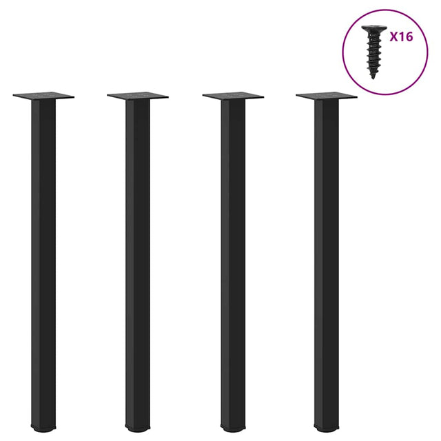 Vidaxl console tafelpoten 4 st 72-74 cm staal zwart