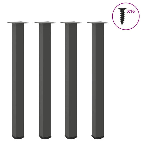 Vidaxl bartafelpoten 4 st 100-102 cm staal antraciet
