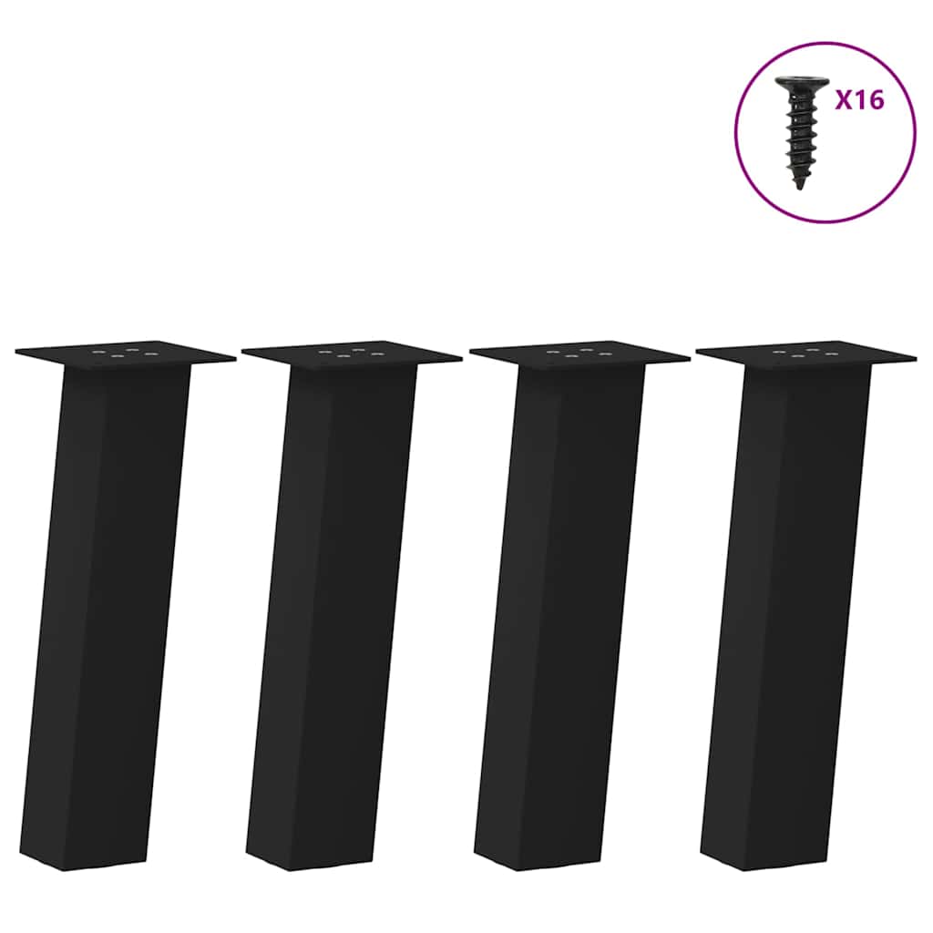 Vidaxl salontafelpoten 4 st 30 cm staal zwart