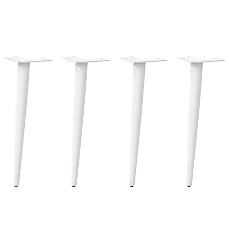 Vidaxl salontafelpoten conische vorm 4 st 30-31 cm staal wit