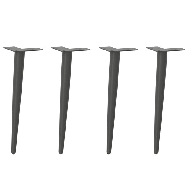 Vidaxl salontafelpoten conische vorm 4 st 30-31 cm staal antraciet