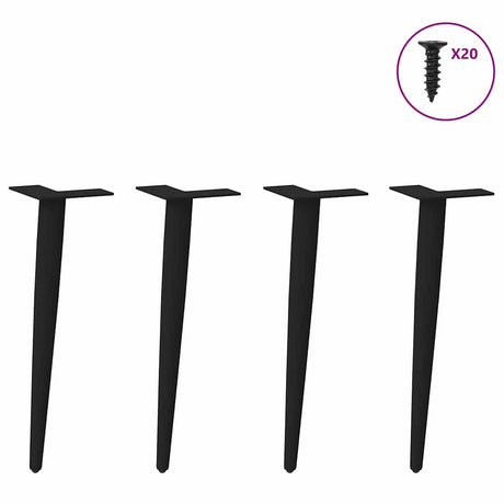 Vidaxl salontafelpoten conische vorm 4 st 42-43 cm staal zwart