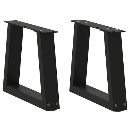 Vidaxl salontafelpoten 2 st v-vormig 30x(30-31,3) cm staal zwart