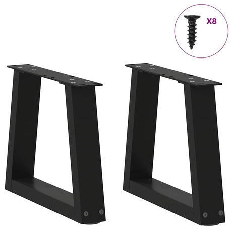Vidaxl salontafelpoten 2 st v-vormig 30x(30-31,3) cm staal zwart