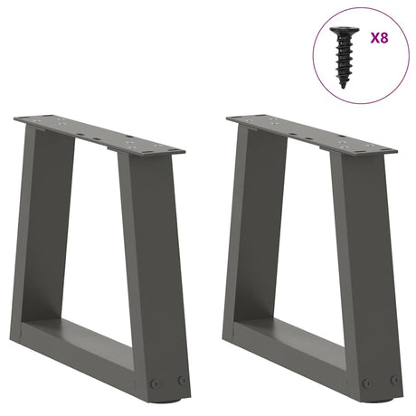 Vidaxl salontafelpoten 2 st v-vormig 30x(30-31,3) cm staal antraciet