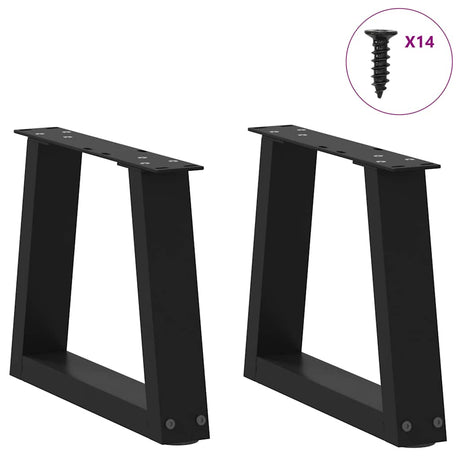 Vidaxl salontafelpoten 2 st v-vormig 40x(30-31,3) cm staal zwart