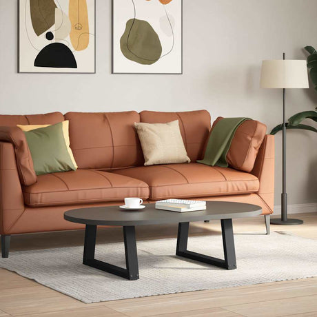 Vidaxl salontafelpoten 2 st v-vormig 50x(30-31,3) cm staal zwart