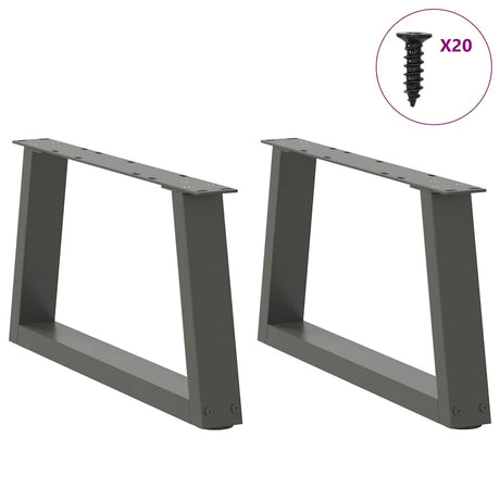 Vidaxl salontafelpoten 2 st v-vormig 50x(30-31,3) cm staal antraciet