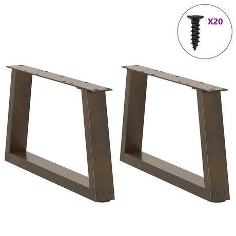 Vidaxl salontafelpoten 2 st v-vormig 50x(30-31,3) cm staal naturel