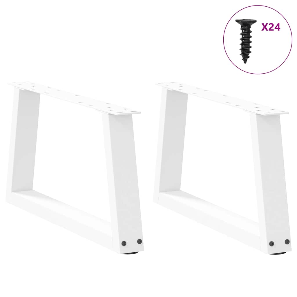 Vidaxl salontafelpoten 2 st v-vormig 60x(30-31,3) cm staal wit