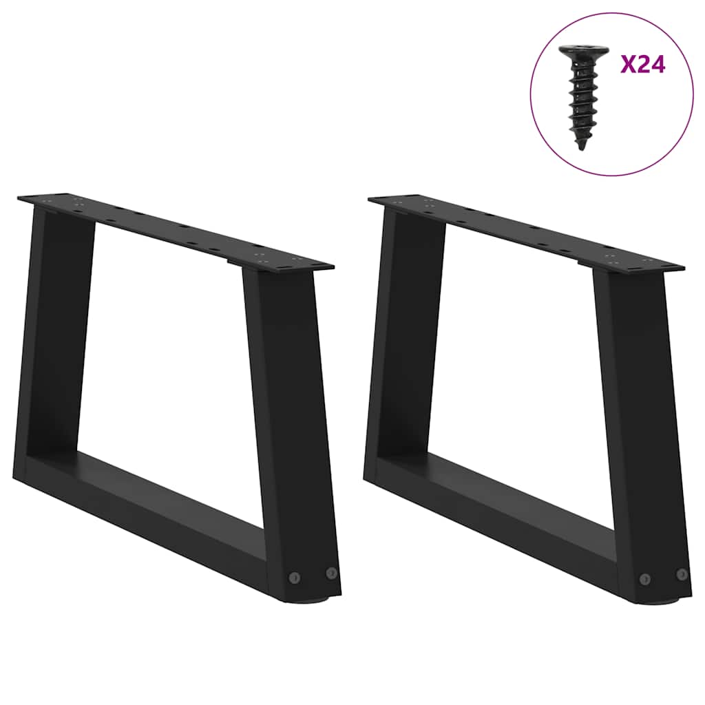 Vidaxl salontafelpoten 2 st v-vormig 70x(30-31,3) cm staal zwart