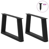 Vidaxl salontafelpoten 2 st v-vormig 70x(30-31,3) cm staal zwart
