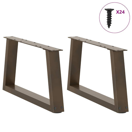 Vidaxl salontafelpoten 2 st v-vormig 70x(30-31,3) cm staal naturel