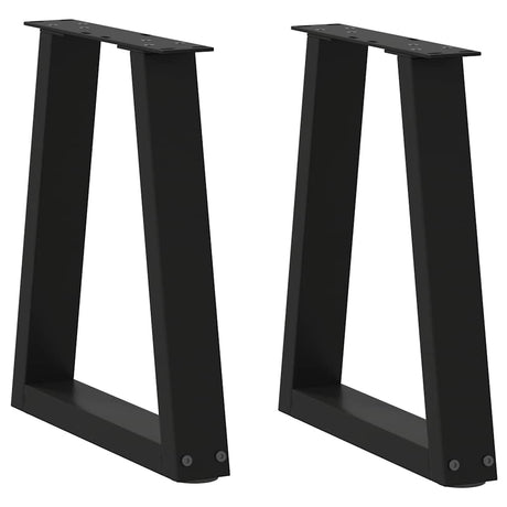 Vidaxl salontafelpoten 2 st v-vormig 28x(42-43,3) cm staal zwart