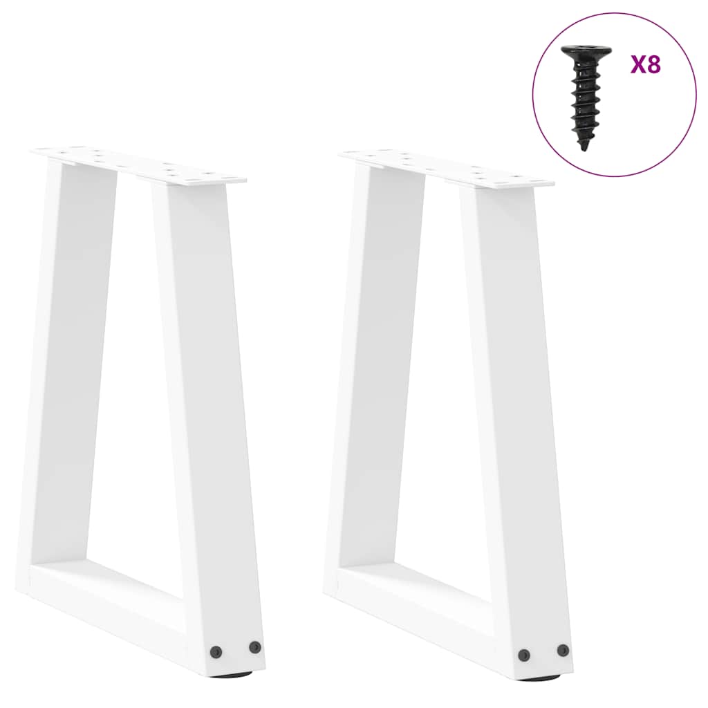 Vidaxl salontafelpoten 2 st v-vormig 28x(42-43,3) cm staal wit