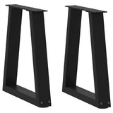 Vidaxl salontafelpoten 2 st v-vormig 38x(42-43,3) cm staal zwart