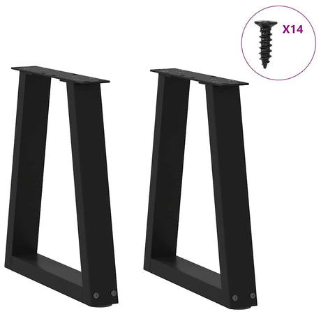 Vidaxl salontafelpoten 2 st v-vormig 38x(42-43,3) cm staal zwart