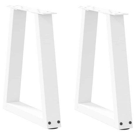 Vidaxl salontafelpoten 2 st v-vormig 38x(42-43,3) cm staal wit