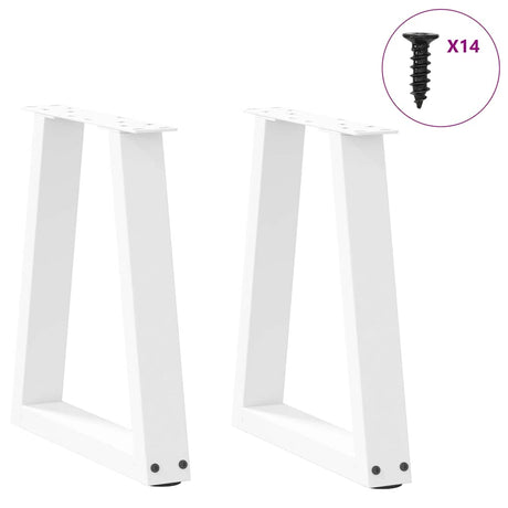 Vidaxl salontafelpoten 2 st v-vormig 38x(42-43,3) cm staal wit