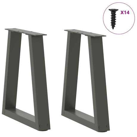 Vidaxl salontafelpoten 2 st v-vormig 38x(42-43,3) cm staal antraciet
