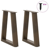 Vidaxl salontafelpoten 2 st v-vormig 38x(42-43,3) cm staal naturel