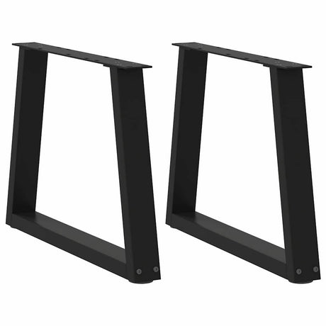 Vidaxl salontafelpoten 2 st v-vormig 50x(42-43,3) cm staal zwart