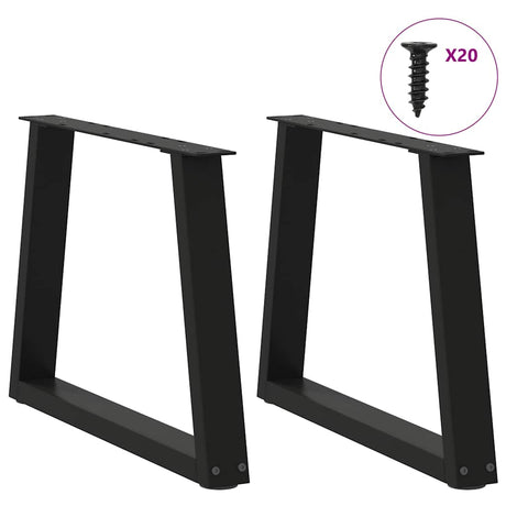 Vidaxl salontafelpoten 2 st v-vormig 50x(42-43,3) cm staal zwart