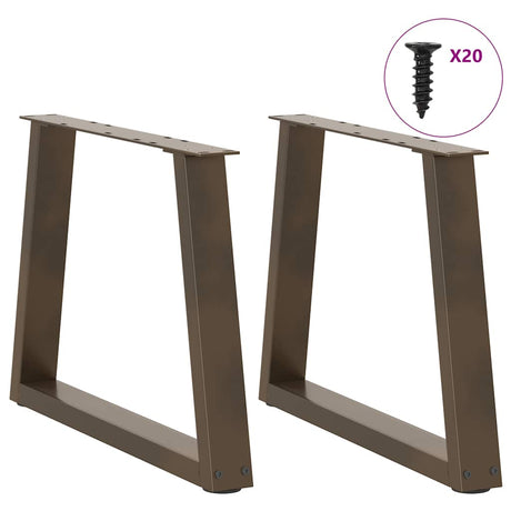Vidaxl salontafelpoten 2 st v-vormig 50x(42-43,3) cm staal naturel