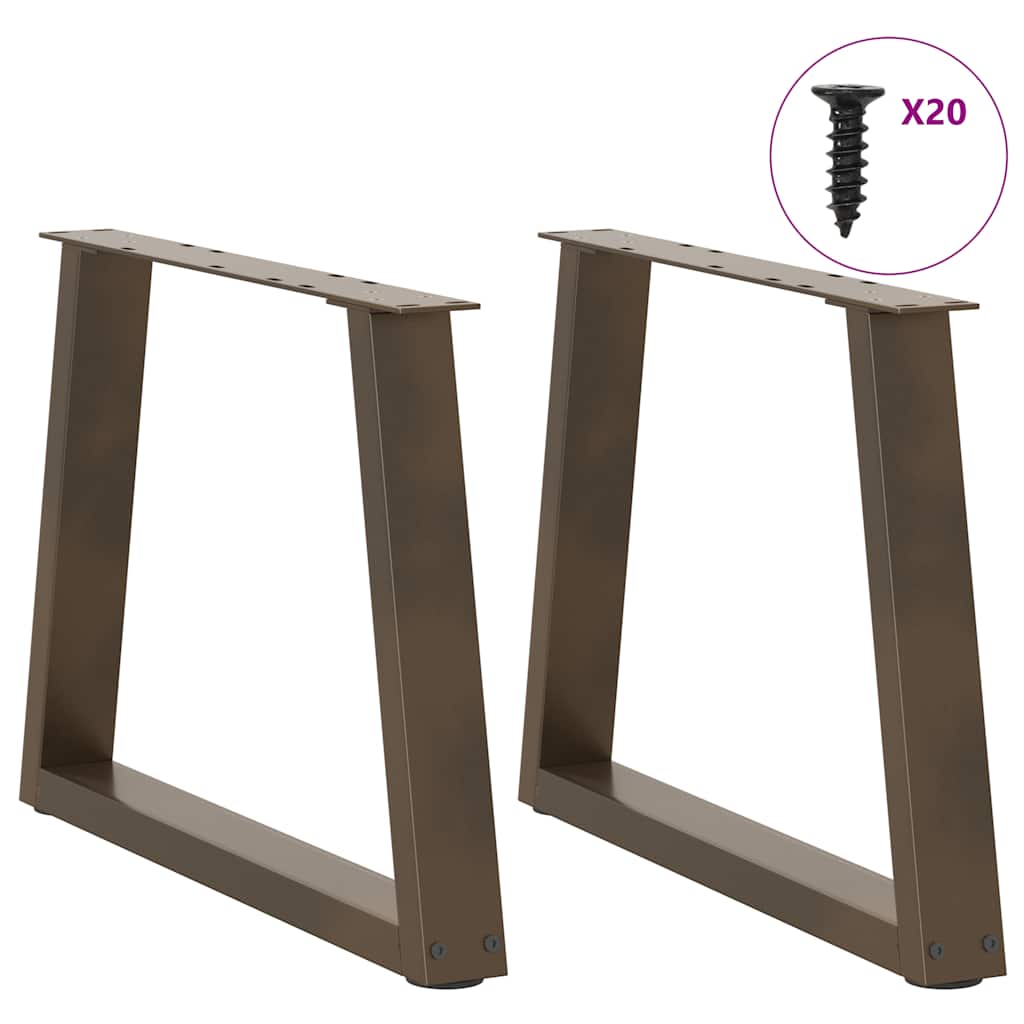 Vidaxl salontafelpoten 2 st v-vormig 50x(42-43,3) cm staal naturel