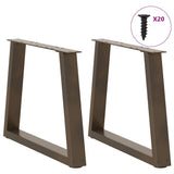 Vidaxl salontafelpoten 2 st v-vormig 50x(42-43,3) cm staal naturel
