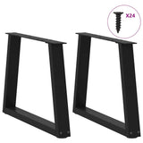 Vidaxl salontafelpoten 2 st v-vormig 60x(42-43,3) cm staal zwart