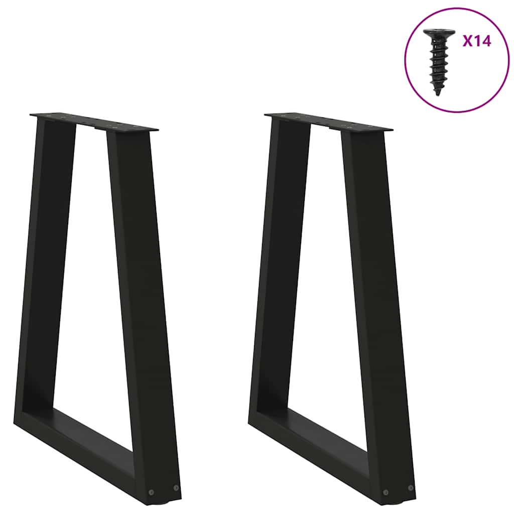 Vidaxl eettafelpoten 2 st v-vormig 50x(72-73,3) cm staal zwart
