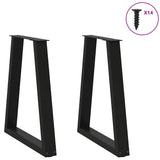 Vidaxl eettafelpoten 2 st v-vormig 50x(72-73,3) cm staal zwart