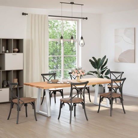 Vidaxl eettafelpoten 2 st v-vormig 50x(72-73,3) cm staal wit