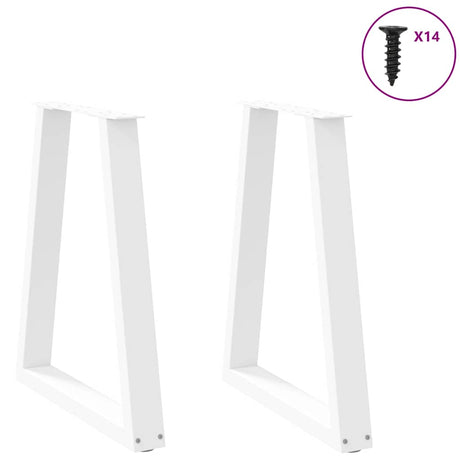 Vidaxl eettafelpoten 2 st v-vormig 50x(72-73,3) cm staal wit