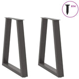 Vidaxl eettafelpoten 2 st v-vormig 50x(72-73,3) cm staal antraciet