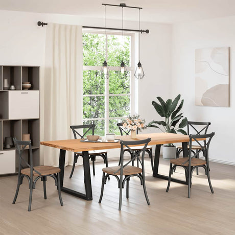 Vidaxl eettafelpoten 2 st v-vormig 70x(72-73,3) cm staal zwart