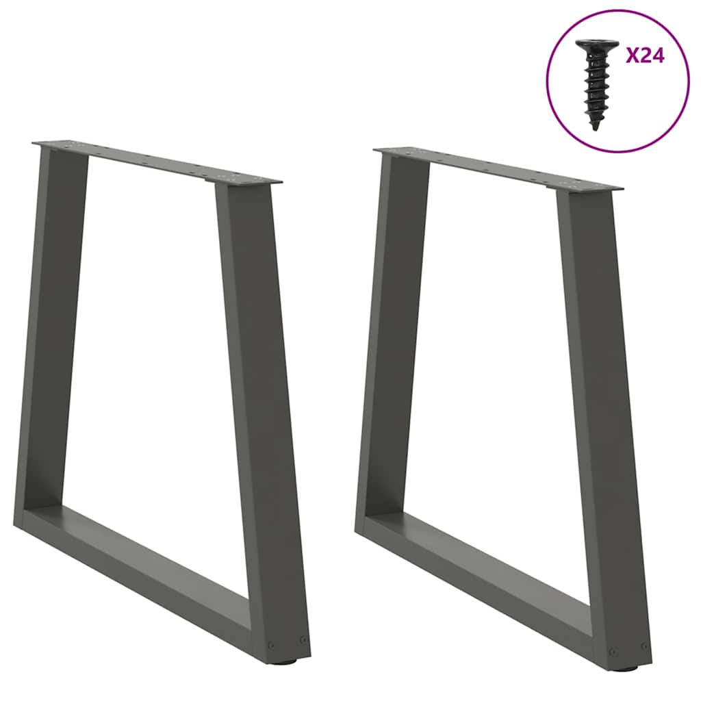 Vidaxl eettafelpoten 2 st v-vormig 80x(72-73,3) cm staal antraciet