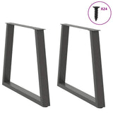 Vidaxl eettafelpoten 2 st v-vormig 80x(72-73,3) cm staal antraciet