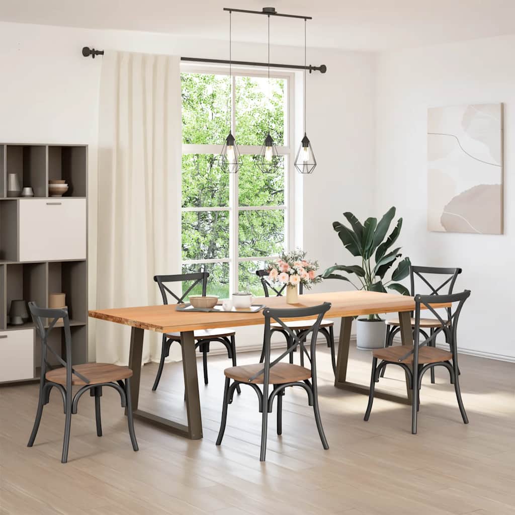 Vidaxl eettafelpoten 2 st v-vormig 80x(72-73,3) cm staal naturel