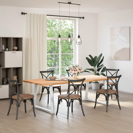 Vidaxl eettafelpoten 2 st v-vormig 90x(72-73,3) cm staal wit