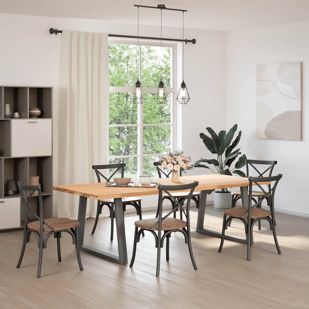 Vidaxl eettafelpoten 2 st v-vormig 90x(72-73,3) cm staal antraciet