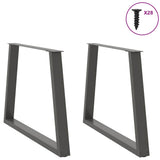 Vidaxl eettafelpoten 2 st v-vormig 90x(72-73,3) cm staal antraciet